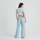 Prążkowana koszulka crop top z modalem NOWEAR