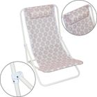 Probeach, leżak składany plażowy z zagłówkiem, niebiesko-pomarańczowy