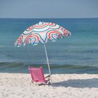 ProGarden, parasol plażowo-ogrodowy, pasek niebiesko-różowy, 160 cm