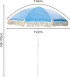 ProGarden, parasol plażowo-ogrodowy z frędzlami, niebieski, 174 cm