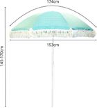 ProGarden, parasol plażowo-ogrodowy z frędzlami, zielony, 174 cm