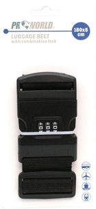 ProWorld, uniwersalny pas zabezpieczający do walizki, czarny, 5-180 cm