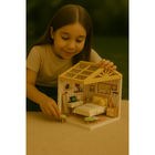 QBI, miniaturowy domek LED, sypialnia, puzzle 3D, 82 elementów