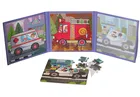 QBI, pojazdy uprzywilejowane, puzzle magnetyczne, 16+20+25 elementów