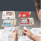 QBI, Uliczki Paryża, miniaturowy telewizor retro, podświetlenie LED, puzzle 3D, 98 elementów