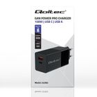 Qoltec, Gan Power Pro, ładowarka, 1XUSB-C, 1XUSB, 100W, 5-20V, 1.5-5A, PD, czarna