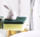 Qualy, Królik Bunny, uchwyt na gąbkę, biały
