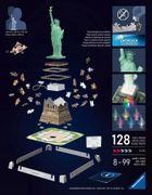 Ravensburger, Iconics, Statua Wolności, puzzle 3D LED, 128 elementów