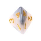 Rebel, komplet kości RPG, dwukolorowe, stalowo-białe, złote cyfry