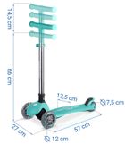 Ricokids, Glow, hulajnoga 3-kołowa, balansowa, świecąca w ciemności, turkusowa