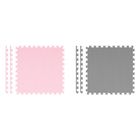 Ricokids, mata piankowa, puzzle, szaro-różowa, 9 elementów, 180-180 cm