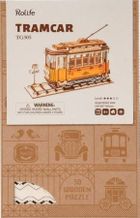 Robotime, Tramwaj, drewniane puzzle 3D, 145 elementów