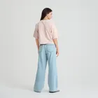 Różowy t-shirt o kroju cropp boxy NOWEAR