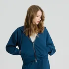 Rozpinana bluza z kapturem o kroju crop NOWEAR