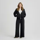 Rozpinana bluza z kapturem o kroju crop NOWEAR