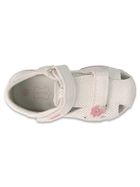 Sandały dziewczęce, ecru, skórzana wkładka, Befado