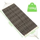 Saska Garden, Etno, hamak ogrodowy z drążkiem, 1 osobowy, czarno-biały, 200-100 cm