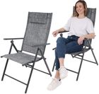 Saska Garden, krzesło ogrodowe z zagłówkiem, 7-pozycyjne, textline, 57-68-106 cm, 2 szt.