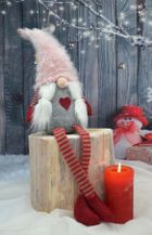 Saska Garden, pani skrzat z puchatą czapą, 45 cm