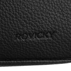 Saszetka do ręki, czarna, skóra ekologiczna, Rovicky