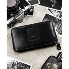 Saszetka na biodro, czarna, skórzana, Rovicky