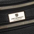 Saszetka na biodro, nerka, czarna, skóra ekologiczna, Peterson