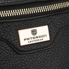 Saszetka na biodro, nerka, czarna, skóra ekologiczna, Peterson