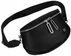 Saszetka na biodro, nerka, czarna, skóra ekologiczna, Rovicky