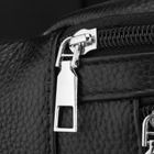 Saszetka na biodro, nerka, czarna, skórzana, Rovicky