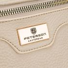 Saszetka na biodro, nerka, jasnobeżowa, skóra ekologiczna, Peterson