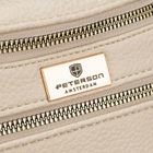 Saszetka na biodro, nerka, jasnobeżowa, skóra ekologiczna, Peterson