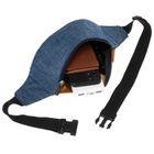 Saszetka na biodro, nerka, niebiesko-brązowa, Loren