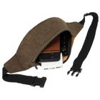 Saszetka na biodro, nerka, zielono-brązowa, Loren