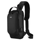 Saszetka na ramię, czarna, skórzana, Rovicky