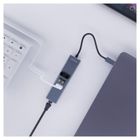 Savio, hub USB-A z adapterem, RJ-45