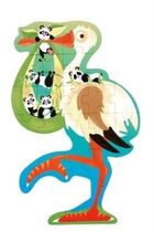 Scratch, puzzle konturowe, Bocian, 24 elementy