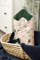 Sensillo, rożek, żurawie, 80-80 cm, beż/butelkowa zieleń