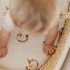 Sensillo, Unicorn, prześcieradło do wózka, bawełna, beige, 35-75 cm