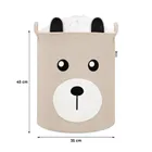 Sipo, kosz na zabawki XL, bawełniany, wodoodporny, zamykany na ściągacz, Beżowy miś