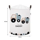 Sipo, kosz na zabawki XL, bawełniany, wodoodporny, zamykany na ściągacz, Ciężarówki