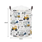 Sipo, kosz na zabawki XL, bawełniany, wodoodporny, zamykany na ściągacz, Mini autka