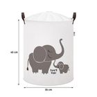 Sipo, kosz na zabawki XL, bawełniany, wodoodporny, zamykany na ściągacz, Słoniki