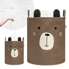 Sipo, kosz na zabawki XXL, wersja premium, zamykany na ściągacz, Brązowy miś