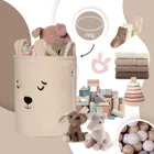 Sipo, Miś, kosz na zabawki XL, premium boucle, zamykany na ściągacz, beżowy