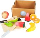 Small Foot, drewniane owoce do krojenia z deską kuchenną