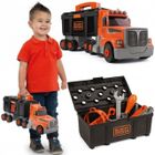 Smoby, Black&Decker, ciężarówka z walizką z narzędziami 2w1