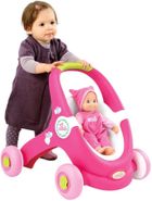 Smoby, MiniKiss, chodzik, pchacz, wózek, 2w1 w zestawie z interaktywną lalką