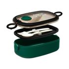 Śniadaniówka Aqua Pure ze sztućcami - green/black