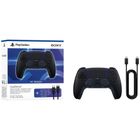 Sony, kontroler bezprzewodowy, PS5 DualSense, Midnight Black + kabel USB