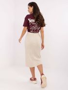 Spódnica damska z wełną, beżowa, Sublevel